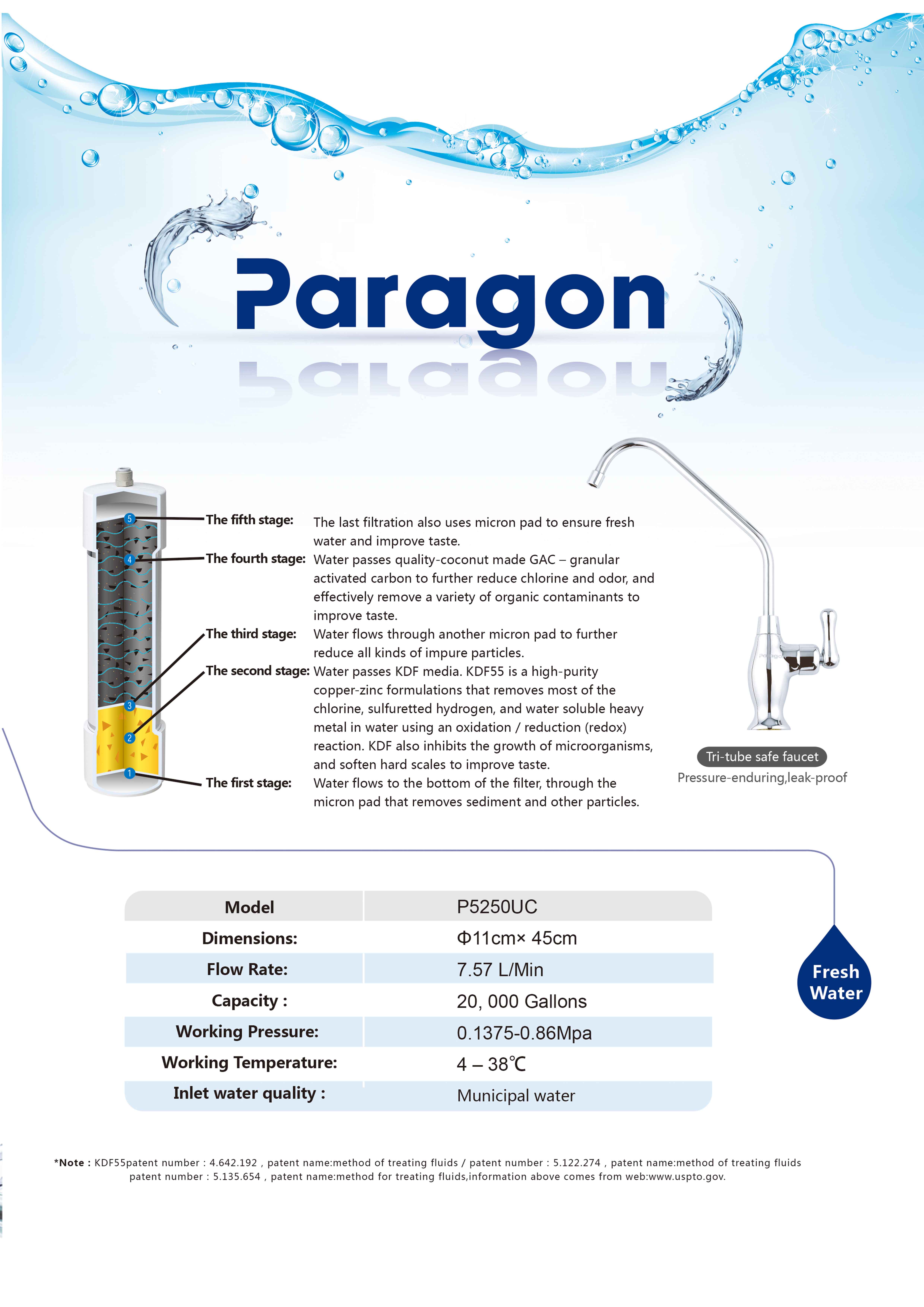 Paragon 卓越生活淨水器 (MADE IN USA) 34 ParagonWater P5250 A4 P2s ENG